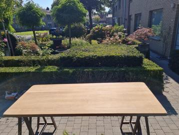 oud massief eiken tafelblad 200 x 85 x 4 cm beschikbaar voor biedingen