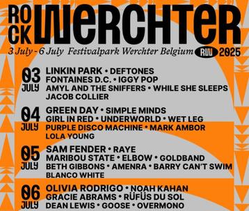 2 tickets Rock Werchter Samedi 05/07/2025, Deux personnes