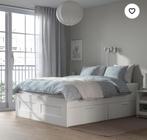 Bed Ikea Brimnes 160x200cm inclusief 2 lattenbodems, Huis en Inrichting, Ophalen, Gebruikt