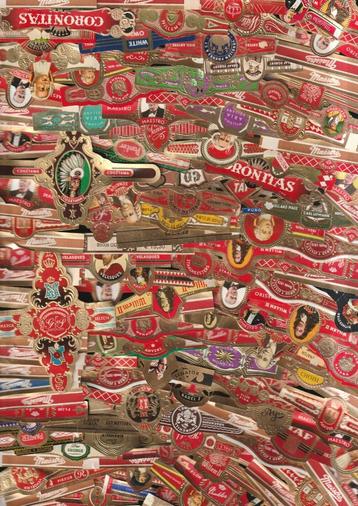 lot van 1000 stuks oude sigarenbandjes ,, beschikbaar voor biedingen