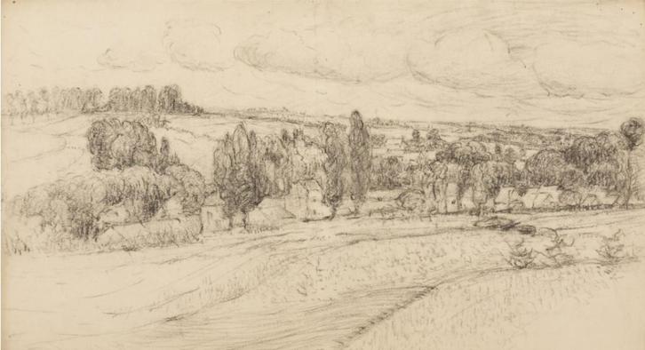 Victor Hageman (1868-1938): Landschap (71 x 46 cm), Antiek en Kunst, Kunst | Schilderijen | Klassiek, Ophalen of Verzenden