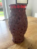 Rood glazen windlicht, Overige materialen, Gebruikt, Ophalen of Verzenden, Rood