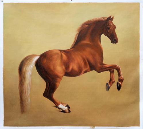 Whistlejacket van Stubbs, geschilderde olieverf replica., Antiquités & Art, Art | Peinture | Classique, Envoi