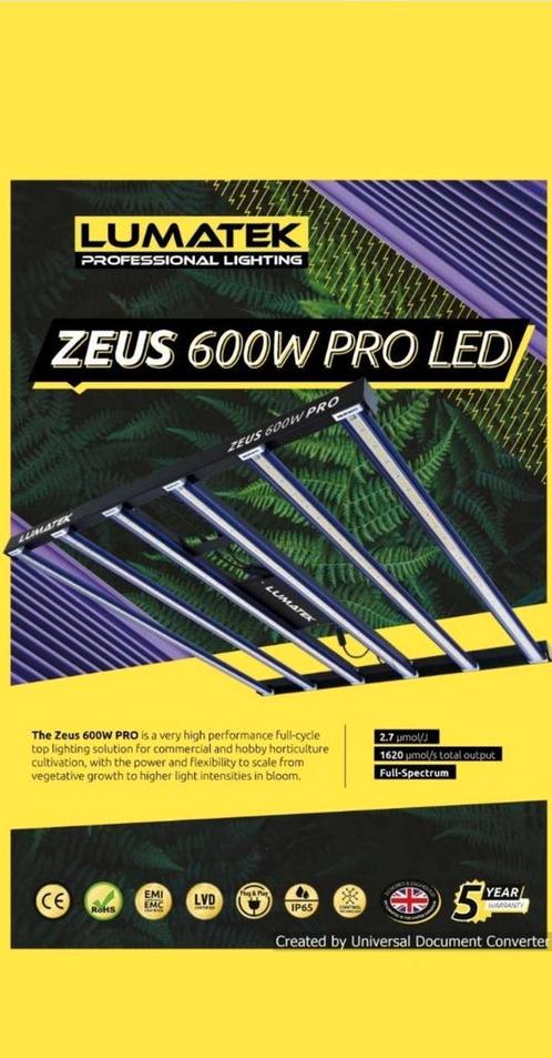 Lumatek Zeus 600w PRO, Tuin en Terras, Kweekspullen, Zo goed als nieuw, Kweeklamp, Ophalen