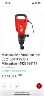 Marteau piqueur Milwaukee, Bricolage & Construction, 600 watts ou plus, Comme neuf, Enlèvement, Mécanisme de percussion
