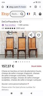 Chaises bambou et bois massif, Ophalen, Hout