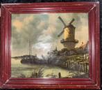 Schilderijtje op houten paneel, Antiek en Kunst, Ophalen of Verzenden