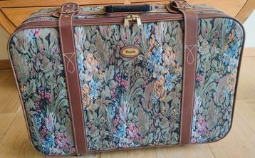 Valise tissée à roulettes, au motif floral beschikbaar voor biedingen
