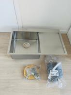 Évier inox 780 x 480 mm gauche - Alveus Quarto (NEUF), Neuf, 25 à 50 cm, Autres couleurs, Enlèvement