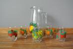Vintage fruitige limonade set, Verzamelen, Glas en Drinkglazen, Overige typen, Ophalen of Verzenden, Zo goed als nieuw