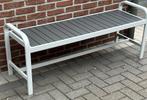 Tuinbank alu L 135 cm x H 52,5 cm x B 42 cm incl kussens, Ophalen, Zo goed als nieuw, Aluminium