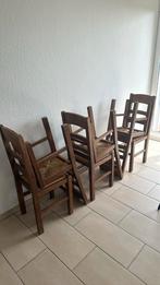 Set van 6 kettingen van massief eikenhout, Vijf, Zes of meer stoelen, Riet of Rotan, Gebruikt, Overige kleuren