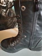 zwarte enkel laarzen met teddy, Enlèvement ou Envoi, Porté, Noir, Boots et Botinnes