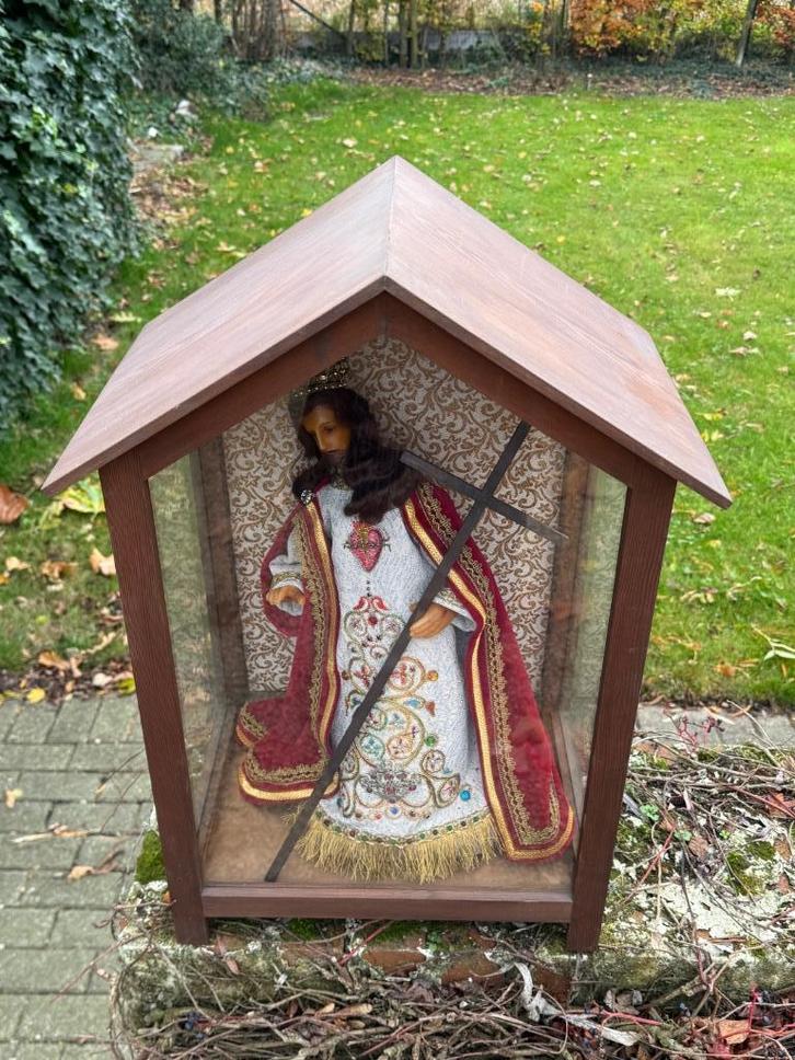 Devotiekast Altaarkast Christus beeld Heilig Hart - Vintage, Antiek en Kunst, Antiek | Religieuze voorwerpen, Ophalen