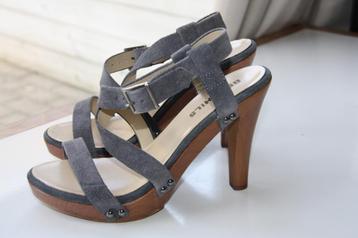 bruphils grijze suède hakjes maat 38 nieuw, Neuf, Gris, Chaussures à haut talons, Bruphils