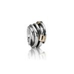 Pandora zilveren bedel met gouden blokjes, 1 bedel, Ophalen of Verzenden, Zilver, Pandora
