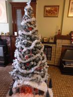 Kerstboom (ong. 2m.)met LED-verlichting,Kerststal en toeb., Ophalen, Gebruikt