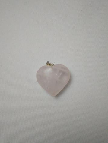 Zilveren ketting met hartje roze quartz beschikbaar voor biedingen