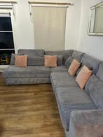 Geweldige hoekbank — geribbeld grijs, super comfortabel, Huis en Inrichting, Ophalen, 250 tot 300 cm, Gebruikt, Overige maten