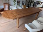 Massief eiken eettafel met verlengstukken, Huis en Inrichting, Tafels | Eettafels, Ophalen, Gebruikt, Eikenhout, 200 cm of meer