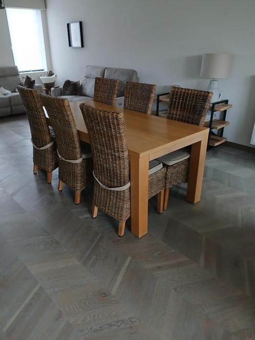 Tafel met 6 stoelen, Huis en Inrichting, Tafels | Eettafels, Gebruikt, 50 tot 100 cm, 150 tot 200 cm, Vijf personen of meer, Rechthoekig