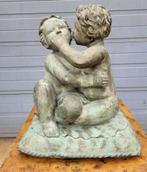 Antiek brons standbeeld kunstwerk Kinderen Engeltjes Putti, Bronze, Enlèvement ou Envoi