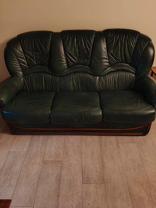 Canapé 3 places + 2 fauteuils, Huis en Inrichting, Zetels | Zetels, Gebruikt, Driepersoons, 150 tot 200 cm, Minder dan 75 cm, Leer