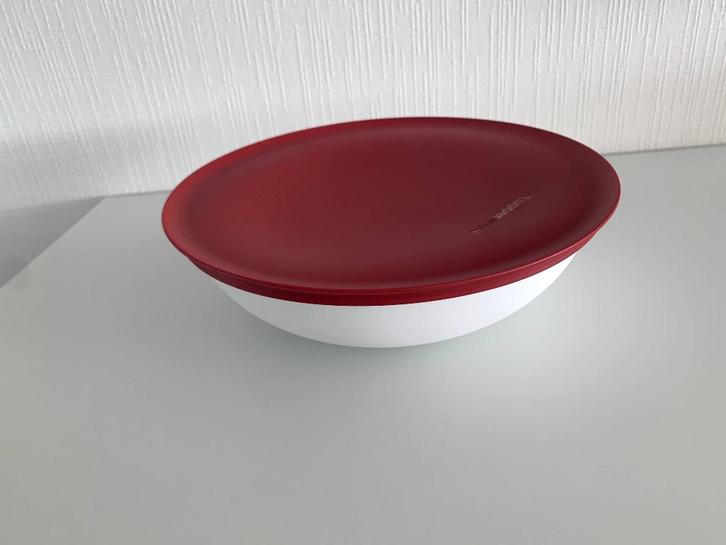 Tupperware Allegra Serveerschotel 1,5L, Huis en Inrichting, Keuken | Tupperware, Gebruikt, Wit, Rood, Ophalen of Verzenden
