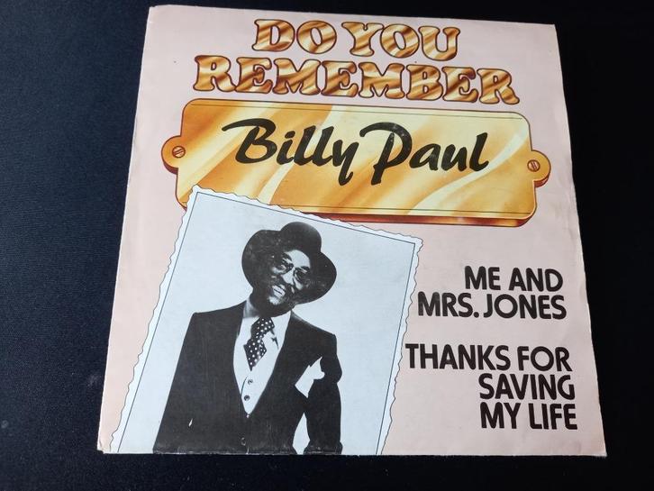 Billy Paul – Me And Mrs.Jones / Thanks For Saving My Life '7, Cd's en Dvd's, Vinyl Singles, Zo goed als nieuw, Single, R&B en Soul