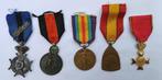 set Belgische medailles WOI, Armée de terre, Enlèvement ou Envoi, Ruban, Médaille ou Ailes