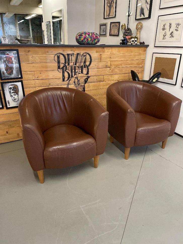 Valdichienti club zetels, Maison & Meubles, Canapés | Salons, Utilisé, Une personne, Moins de 150 cm, 75 à 100 cm, Bois, Métal