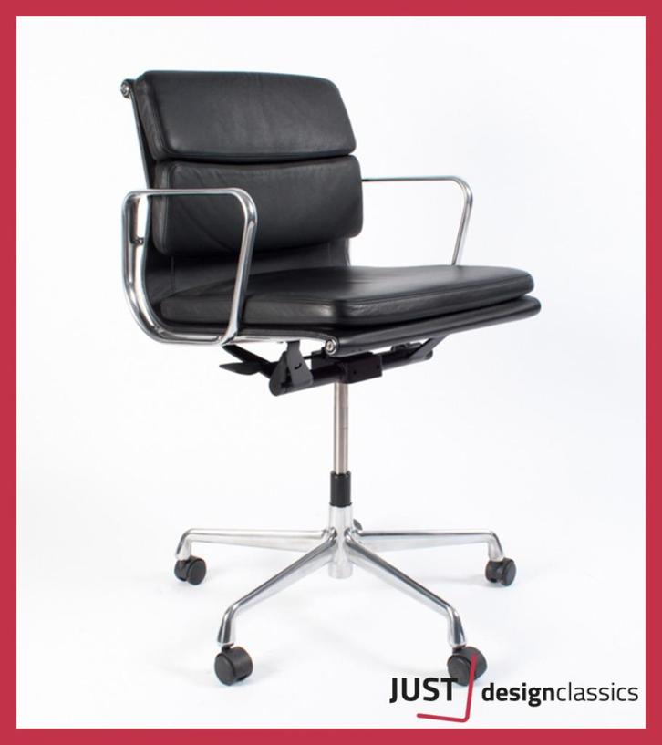 Vitra ea 217 Zwart Leder Gepolijst (voorraad:6), Huis en Inrichting, Bureaustoelen, Zwart, Ophalen