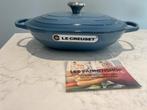 Nieuwe Le Creuset Oblong 31 cm Chambray Bleu, Huis en Inrichting, Keuken | Potten en Pannen, Gietijzer, Nieuw, Ophalen of Verzenden