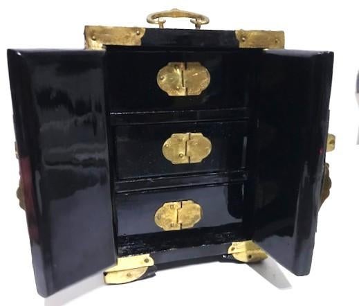 Boîte Bijoux Chinoise Nacre Laiton Serrure✨😍💑🤗🎁👌, Antiquités & Art, Enlèvement ou Envoi