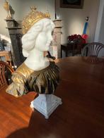 Buste marbre blanc et bronze doré, Antiquités & Art, Art | Sculptures & Bois