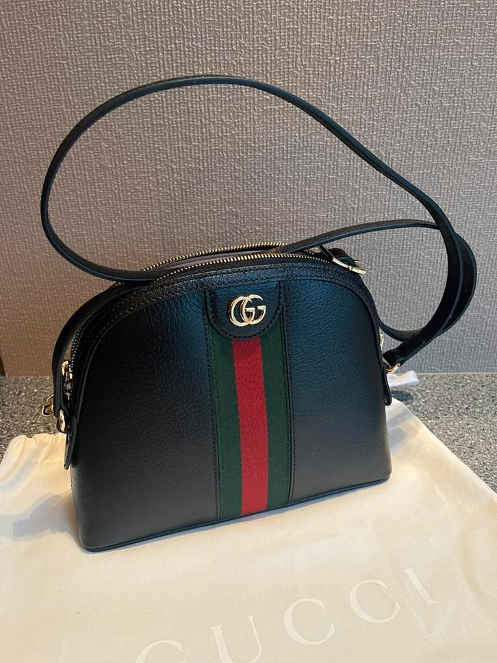 Gucci handtas leder, Handtassen en Accessoires, Tassen | Damestassen, Zo goed als nieuw, Handtas, Blauw, Ophalen of Verzenden