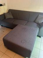 Zetel en poef met hoezlakens voor zetel en poef, Huis en Inrichting, Ophalen, Gebruikt, Driepersoons, 75 tot 100 cm