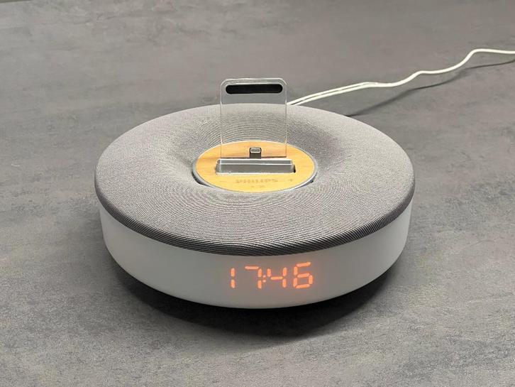 Réveil/Enceinte iPhone Philips DS1155, Télécoms, Supports de téléphone, Comme neuf, Enlèvement