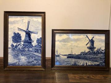 Antiek Delfts blauw tegeltableau Jacob van Ruisdaal