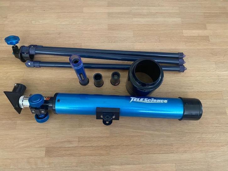 Tele-Science telescoop 50/500 met statief en accessoires, Audio, Tv en Foto, Optische apparatuur | Telescopen, Zo goed als nieuw