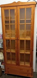 Vitrinekast (solide) - 4 legplanken, 2 schuiven, Huis en Inrichting, Ophalen