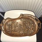 Bronzen schaal met jachttafereel, Antiek en Kunst, Ophalen of Verzenden, Brons