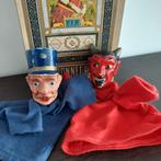 2 oude poppenkastpoppen Beeusaert composiet 1950 handpop pop, Ophalen