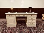 Klassiek Engels Wit Chesterfield Bureau Partnerdesk, Antiek en Kunst, Ophalen of Verzenden