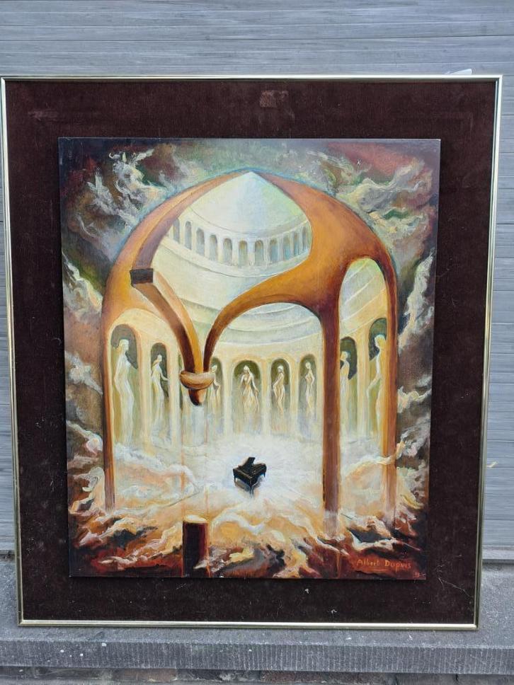 Huile sur cuivre signe Albert Dupuis, Antiek en Kunst, Kunst | Schilderijen | Klassiek, Ophalen of Verzenden