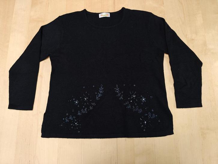 Zwarte trui met strass-steentjes maat 40, Kleding | Dames, Truien en Vesten, Zo goed als nieuw, Maat 38/40 (M), Zwart, Ophalen of Verzenden
