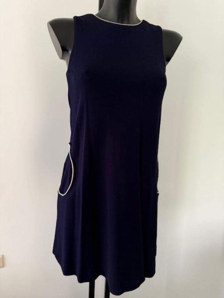 ZGAN donkerblauwe Lisa Perry retro jurk, Kleding | Dames, Jurken, Gedragen, Maat 36 (S), Blauw, Boven de knie, Verzenden