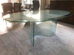 Ovalen glazen eettafel, Huis en Inrichting, Ophalen, Zo goed als nieuw, Glas