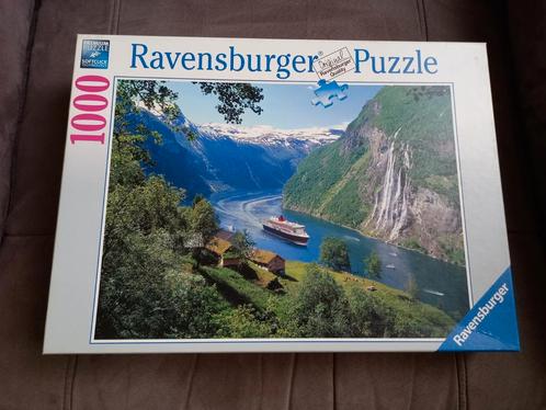 Puzzle Ravensburger 1000 pièces - Fjord norvégien, Hobby & Loisirs créatifs, Sport cérébral & Puzzles, Utilisé, Puzzle, 500 à 1500 pièces