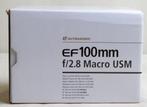 Canon Lens EF 100mm Macro f/2.8 USM + Zonnekap ET-67, Ophalen of Verzenden, Zo goed als nieuw, Macrolens